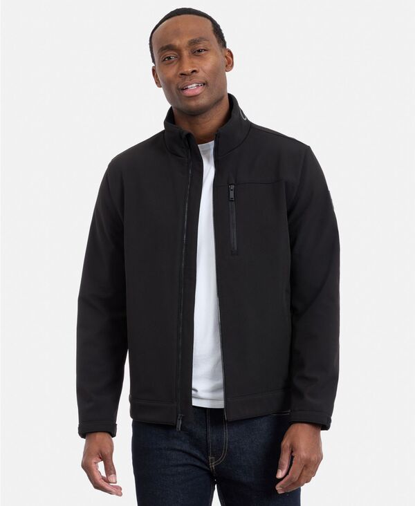 カルバンクライン メンズ アウター ジャケット・ブルゾン Calvin Klein Men's Wateresistant Softshell Jacket Black ブラック