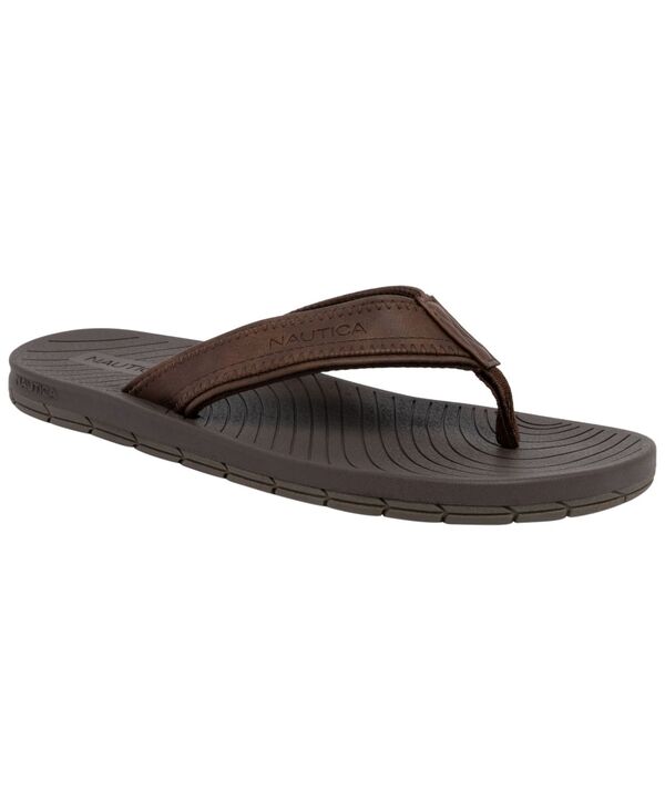 ナウティカ メンズ シューズ スリッポン・ローファー Nautica Men's Andriel Slip-on Flip Flops Chocolate チョコレート