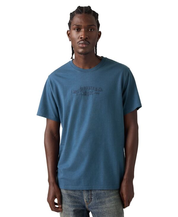 リーバイス メンズ トップス Tシャツ ロゴ グラフィック Levi's Premiumen's Relaxed-Fit Logo Graphic T-Shirt Ensign Blue ブルー