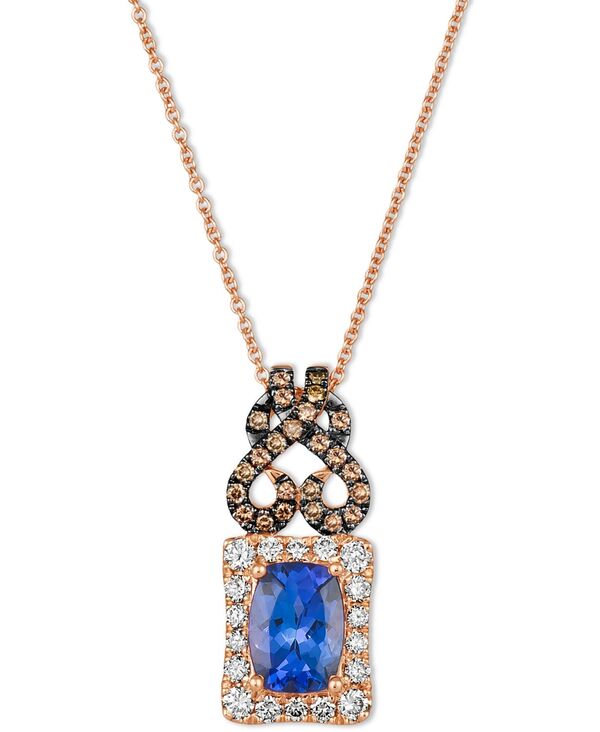 ル ヴァン レディース アクセサリー ネックレス・チョーカー・ペンダントトップ レース Le Vian Blueberry Tanzanite (1-1/4 ct.w.) & Diamond (1/2 ct.w.) Scrollwork Halo Adjustable 20\