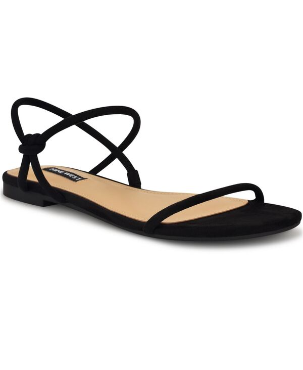 ナインウェスト レディース シューズ サンダル Nine West Women\u0027s Maizy Strappy Flat Slip-On Sandals Black 黒いこと