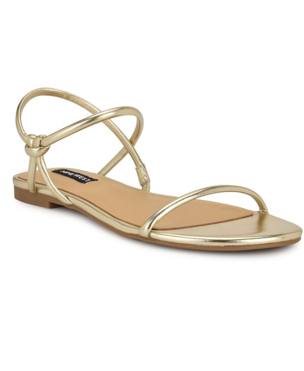ナインウェスト レディース シューズ サンダル Nine West Women\u0027s Maizy Strappy Flat Slip-On Sandals Gold ゴールド