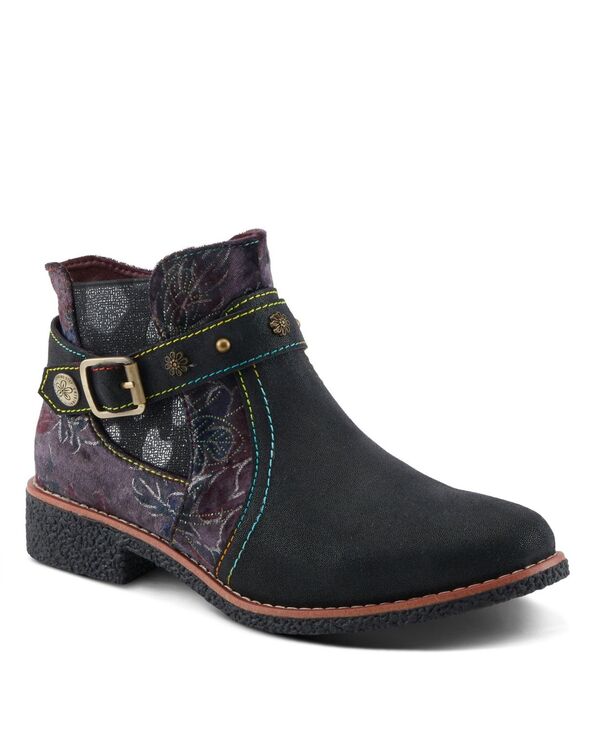 【送料無料】 ラリティステ レディース ブーツ・レインブーツ シューズ L Artiste Women s AIRIES Studded Suede Chelsea Boots with Velvet Shaft Glitter Accents and Metallic Animal Print Stretch Gore Black metallic 29,850円