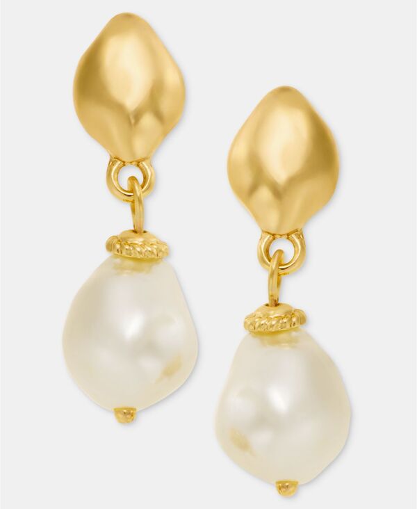 アンクライン レディース アクセサリー ピアス・イヤリング Anne Klein Baroque Imitation Pearl Hammeredrop Earrings White ホワイト