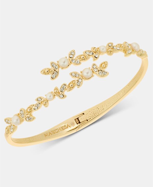 マルケッサ レディース アクセサリー ブレスレット・バングル・アンクレット Marchesa Crystal & Imitation Pearl Bypass Bangle Bracelet White ホワイト｜ReVida 店