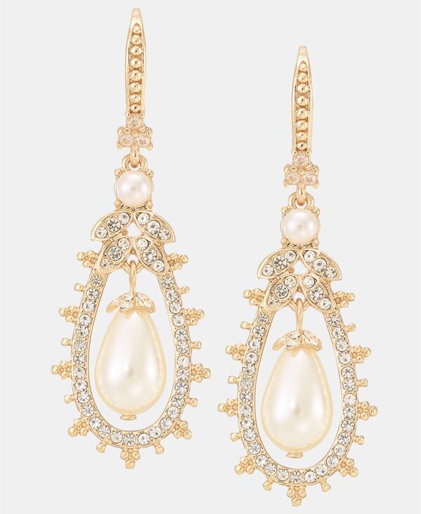 マルケッサ レディース アクセサリー ピアス・イヤリング Marchesa Pav & Imitation Pearl Orbital Drop Earrings White ホワイト 13,476円