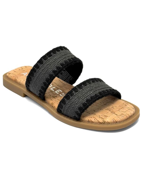 エアロソールズ レディース シューズ スリッポン・ローファー サンダル Aerosoles Women\u0027s Centro Slip-On Flat Sandals Black 黒いこと