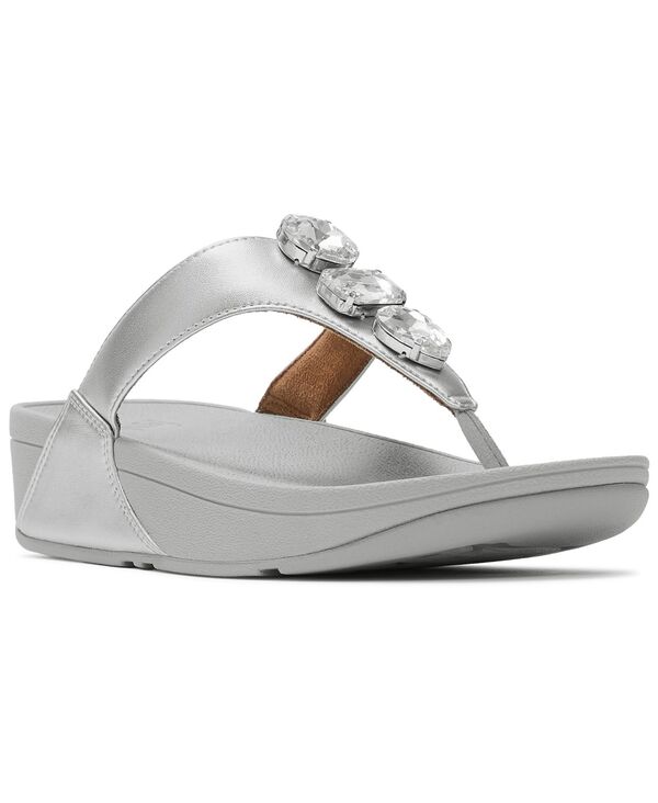 フィットフロップ レディース シューズ スリッポン・ローファー サンダル トール FitFlop Women's Lulultra Jewel Metallic Toe Post Slip-On Sandalsilver シルバー