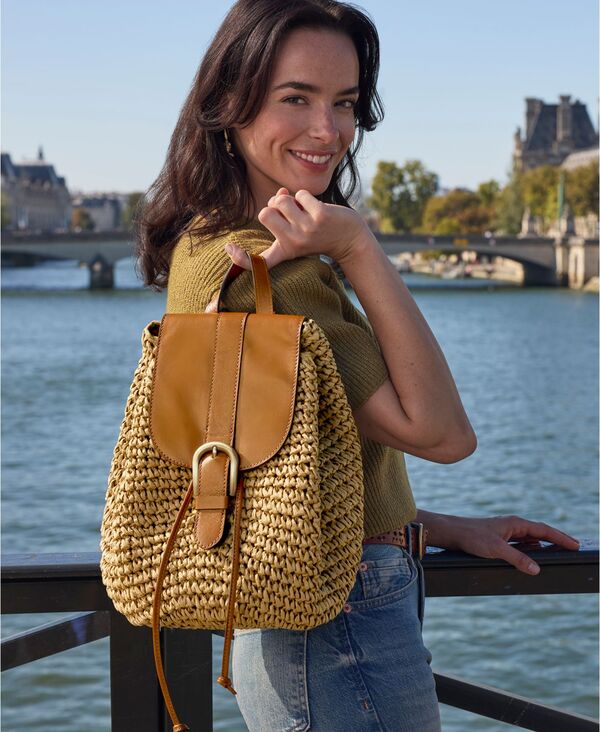 パトリシアナシュ レディース 御徒面子 うしろ側容器に並べる・背嚢 Patricia Nash Berenice Small Woven Backpack Natural