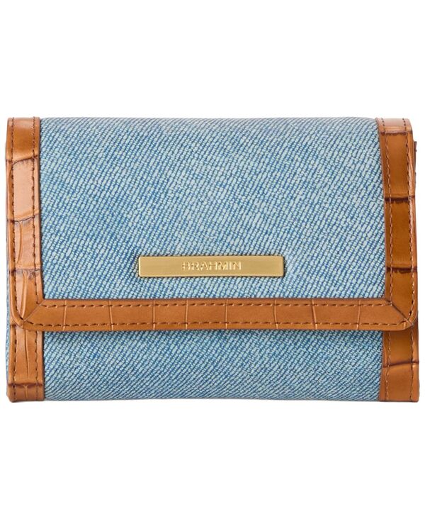 ブランミン レディース 付属品 紙入れ ミニ なめし革 Brahmin Kerralden Road Leather Mini Wallet Denim ジーンズ