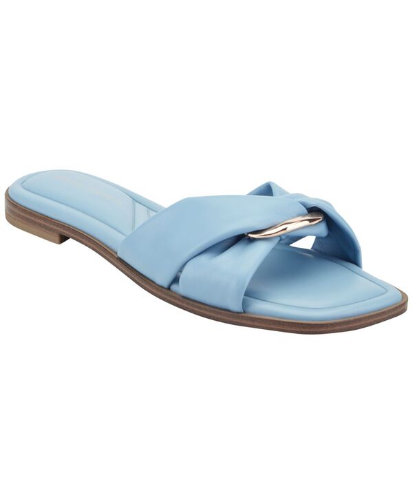 マークフィッシャー レディース シューズ スリッポン・ローファー サンダル Marc Fisher Women\u0027s Fida Flat Slip-On Sandals Light Blue 青色