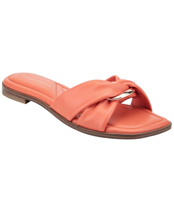 マークフィッシャー レディース シューズ スリッポン・ローファー サンダル Marc Fisher Women\u0027s Fida Flat Slip-On Sandals Orange オレンジ色