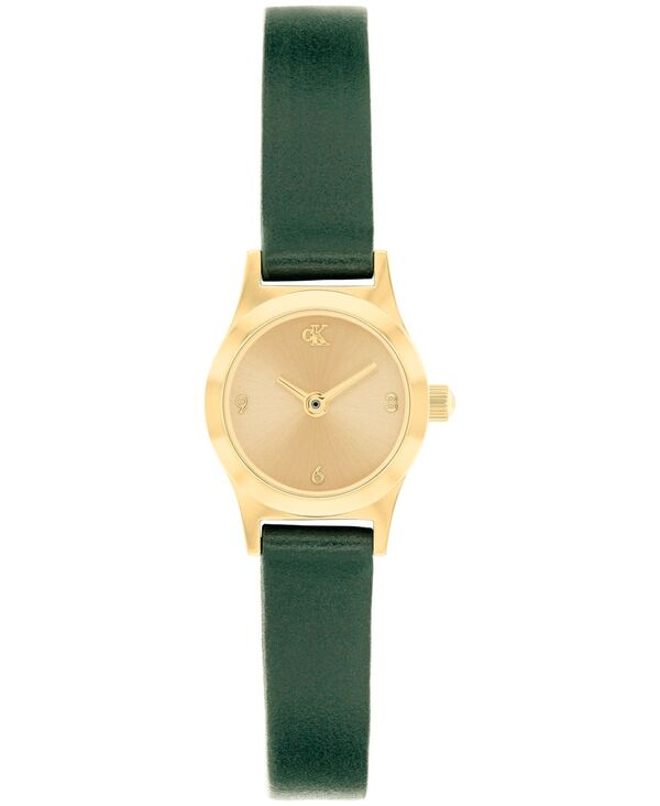 カルバンクライン レディース アクセサリー 腕時計 レザー Calvin Klein Women's CK Contemporary Green Leather Strap Watch 18mm Champagne シャンパン
