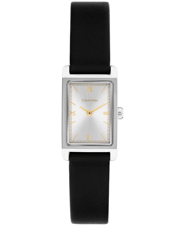 カルバンクライン レディース 付属物 ウオッチ なめし革 Calvin Klein Women\u0027s CK Light Black Leather Strap Watch 16粍 White 白いこと