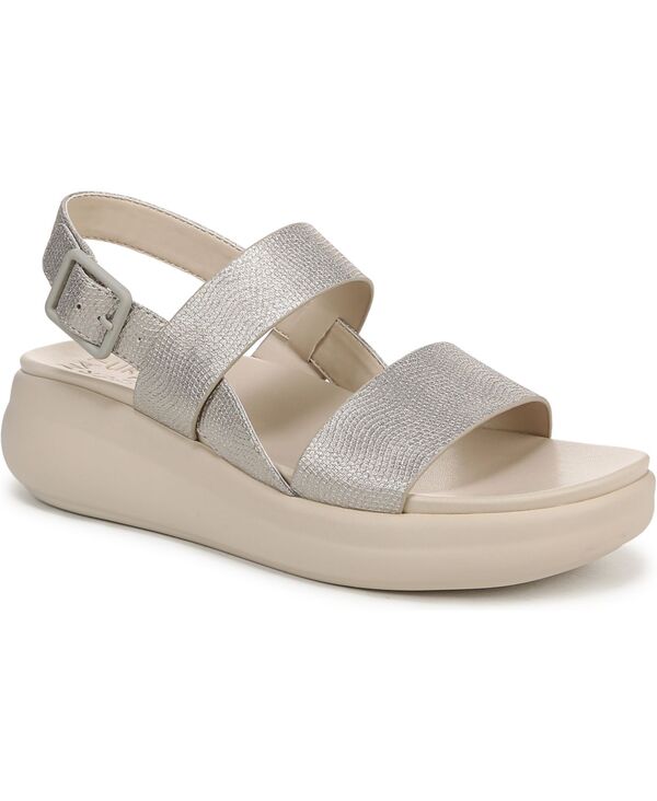 ナチュライザー レディース シューズ サンダル プラットフォーム Naturalizer Coast Slingback Wedge Platform Sandals Warm Silver Faux Leather シルバー｜ReVida 店
