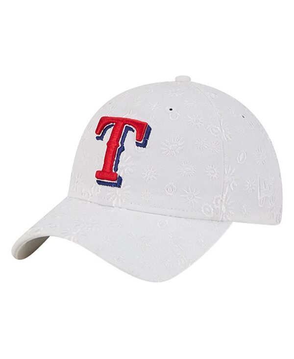 ニューエラ レディース アクセサリー 帽子 フラワー柄 メッシュ フラワー New Era Women's Whitexas Rangers Floral Mesh 9TWENTY Adjustable Hat White ホワイト|ReVida 店
