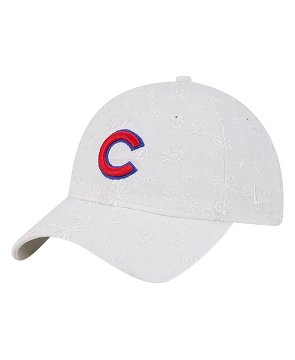 ニュー内鰓 レディース 付属品 鳥打ち帽 お花柄 メッシュ お花 New Era Women\u0027s White Chicago Cubs Floral Mesh 9TWENTY Adjustable Hat White 白いこと レディース帽子-帽子-バッグ・小物・ブランド雑貨