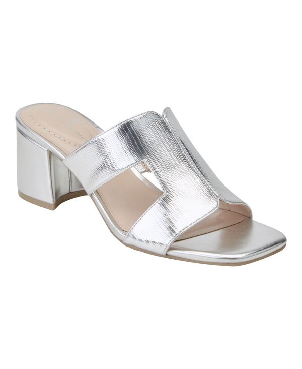 バンドリーノ レディース シューズ スリッポン・ローファー サンダル ヒール Bandolino Women's Merring Block Heel Slip-On Dressandalsilver Lizard シルバー