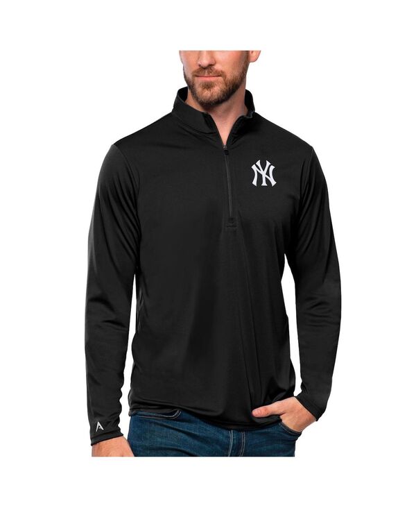アンティグア メンズ アウター パーカー・スウェット Antigua Men's Black New York Yankees Tribute Quarter-Zipullover Top Black ブラック