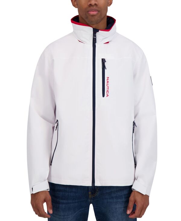 ナウティカ メンズ アウター ジャケット・ブルゾン Nautica Men's Hooded Sailing Jacket Bright White ホワイト