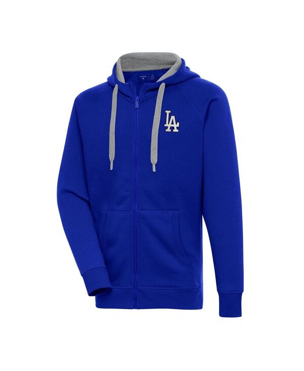 アンティグア メンズ アウター パーカー・スウェットール Antigua Men\u0027s Royalos Angeles Dodgers Metallic Victory Full-Zip Hoodie Royal メタリック