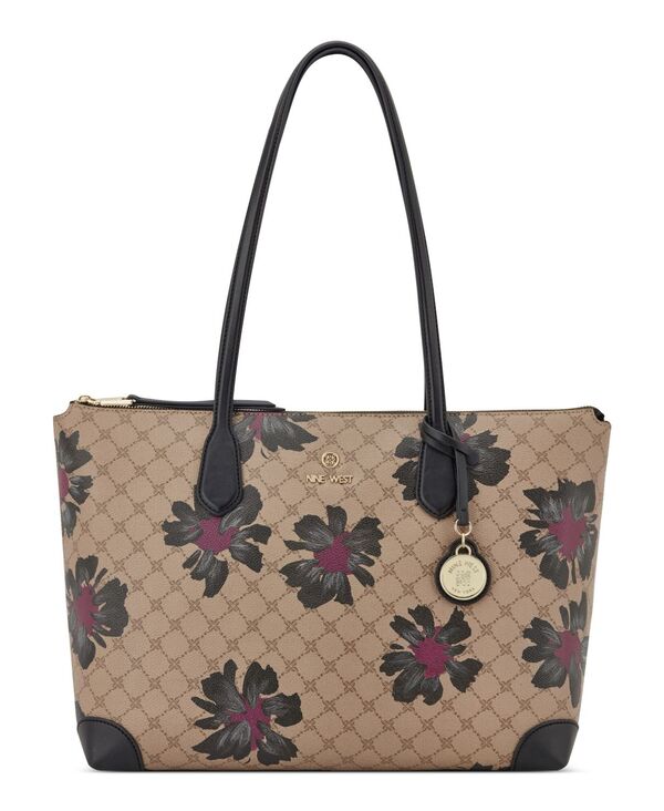 ナインウェスト レディース バッグ Nine West Kyrie Laptop Large Tote Bag Floralogo Black ブラック