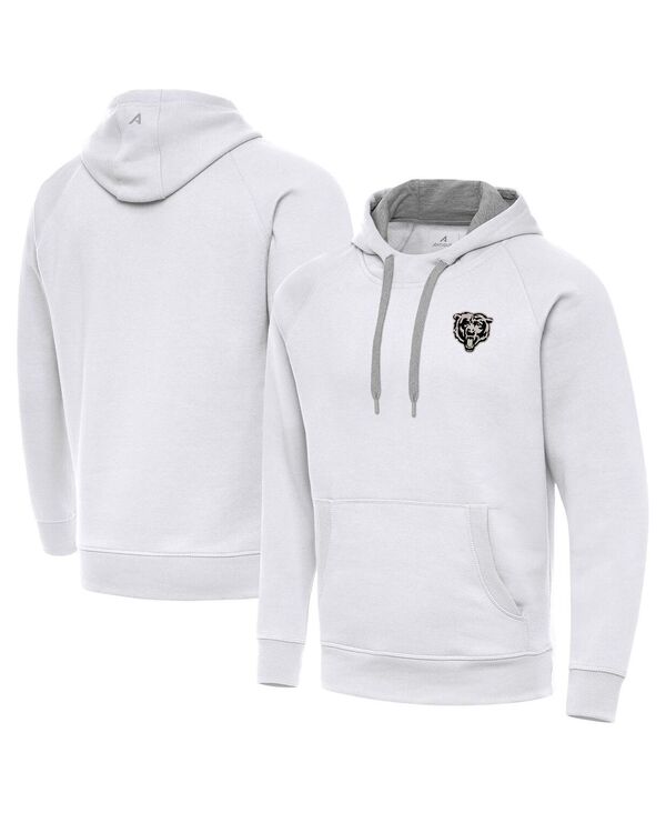 アンティグア メンズ アウター パーカー・スウェット Antigua Men\u0027s White Chicago Bears Brushed Carbon Victory Pullover Hoodie White 白いこと