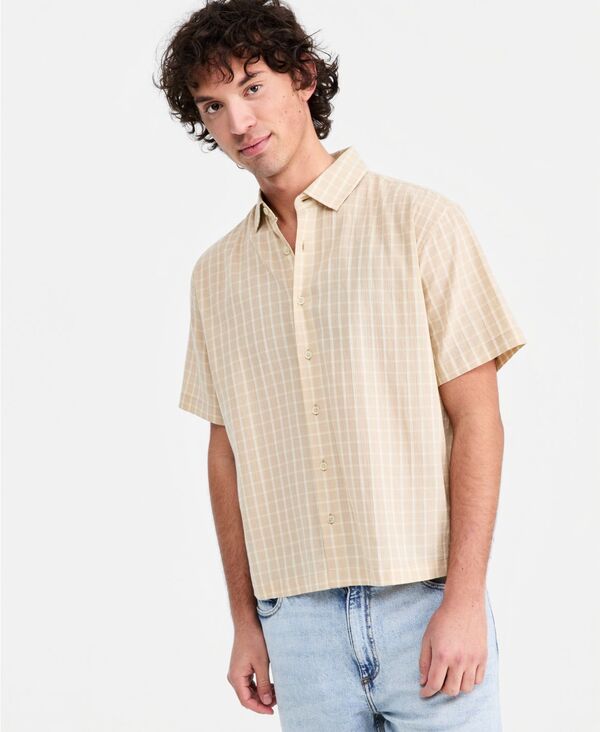 サンストーン メンズ トップス シャツ Sun + Stone Men's Relaxed Crop Nolan Plaid Shirt Macy's Exclusive Hammock Combo チェック