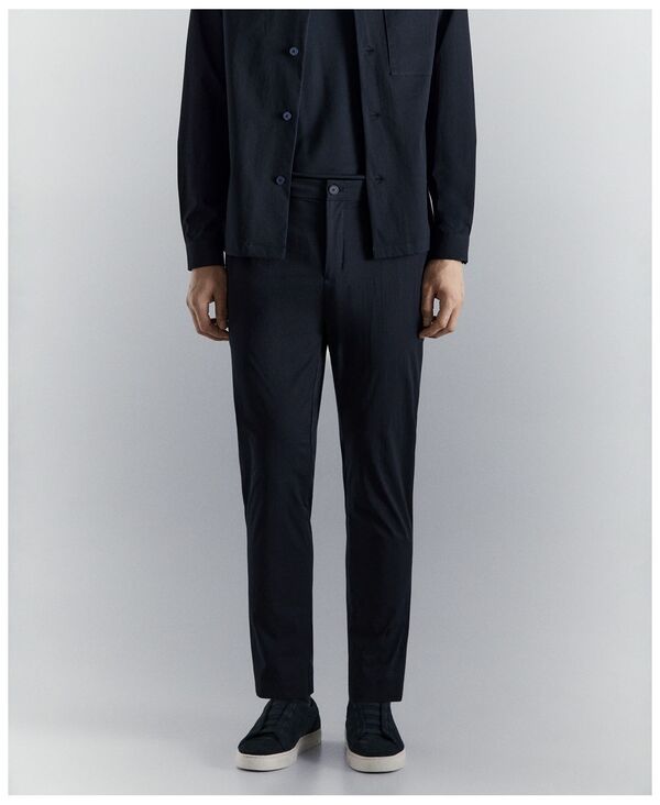 マンゴ メンズ ボトムス カジュアルパンツ MANGO Men'slim-Fit Water-Repellent Pants Navy ネイビー