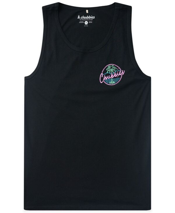 チャビーズ メンズ トップス 貯蔵タンクいの一番 グラフィック Chubbies Men\u0027s The Night Never Sleeps Regular-Fit Graphic Tank Top Black 黒いこと