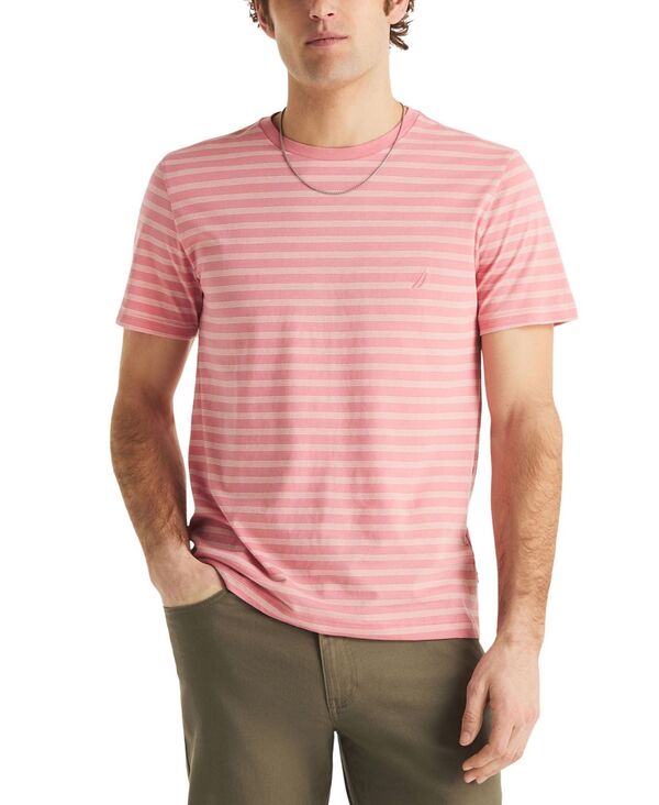 ナウティカ メンズ トップス Tシャツ 半袖 Nautica Men'short-Sleeve Stripe T-Shirt Mauve Glow ストライプ