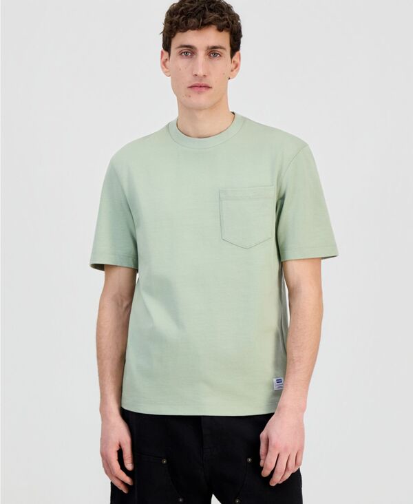 ヒューゴボス メンズ トップス Tシャツ コットン Hugo Boss Men's Cotton Solid-Color Pocket-Shirt Seafoam｜ReVida 店