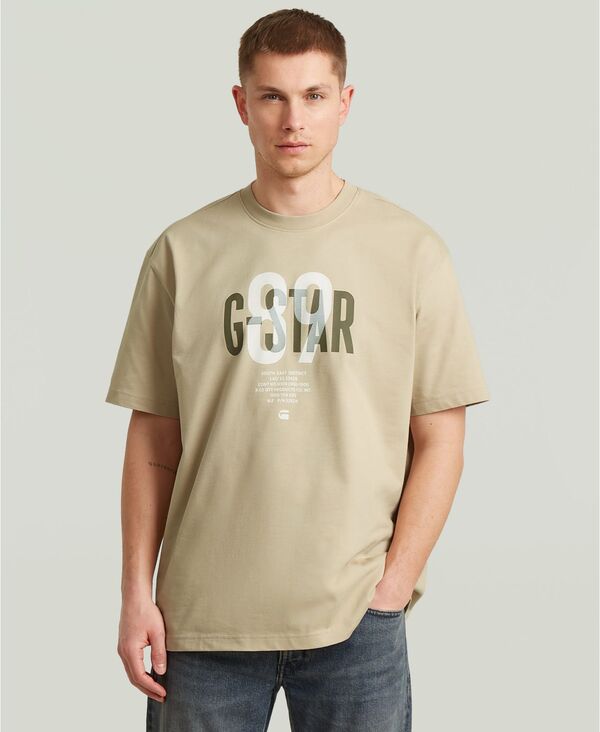 ジースター メンズ トップス Tシャツ クルーネック ロゴ グラフィック G-Staraw Men's Graphic Logo Crewneck T-Shirt Dark brick