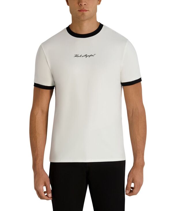 カール ラガーフェルド メンズ トップス Tシャツ KARLAGERFELD PARIS Men's Regular-Fit-Shirt White ホワイト