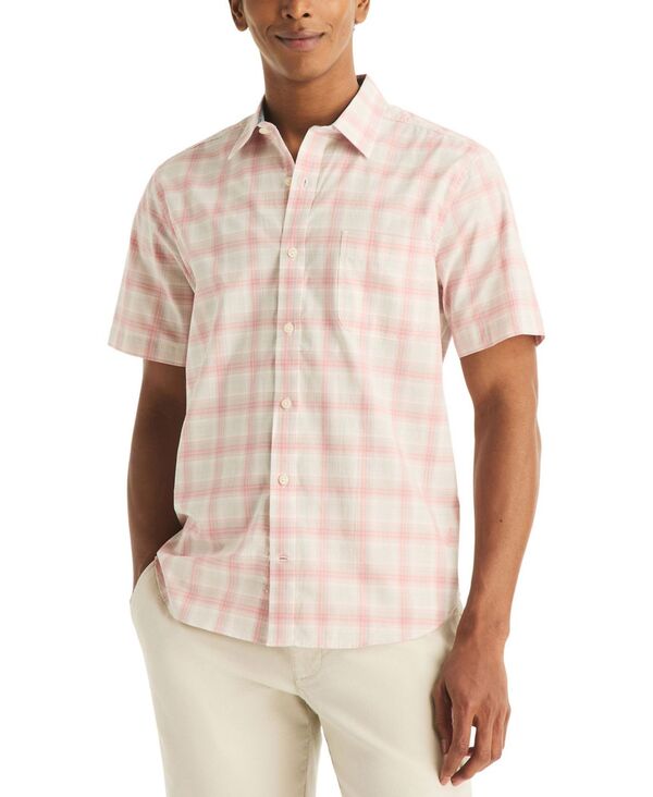 ナウティカ メンズ トップス シャツ 半袖 Nautica Men'short-Sleeve Collared Shirt Zephyr Pink ピンク