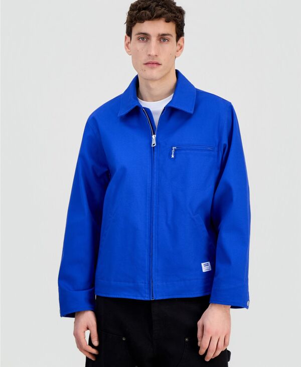 ヒューゴボス メンズ アウター 上衣・上衣 綿織物 Hugo Boss Men\u0027s Cotton-Blend Zip Jacket blue 青色
