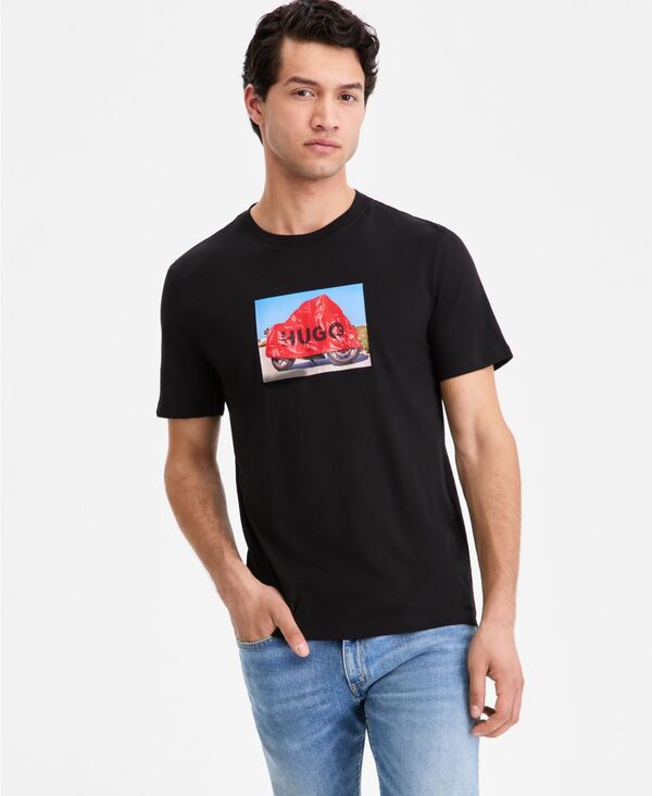 ヒューゴボス メンズ トップス Tシャツ クルーネック コットン Hugo Boss Men's Cotton Crewneck Relaxed T-Shirt black ブラック