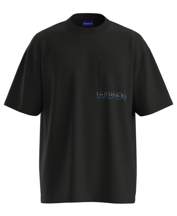 ヒューゴボス メンズ トップス Tシャツ ロゴ Hugo Boss Men's Nogoste Ombre Sports Logo T-Shirt Black ブラック