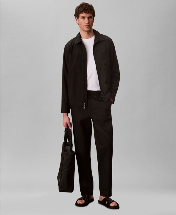 カルバンクライン メンズ アウター ジャケット・ブルゾン Calvin Klein Men'seersucker Blouson Jacket Black ブラック｜ReVida 店