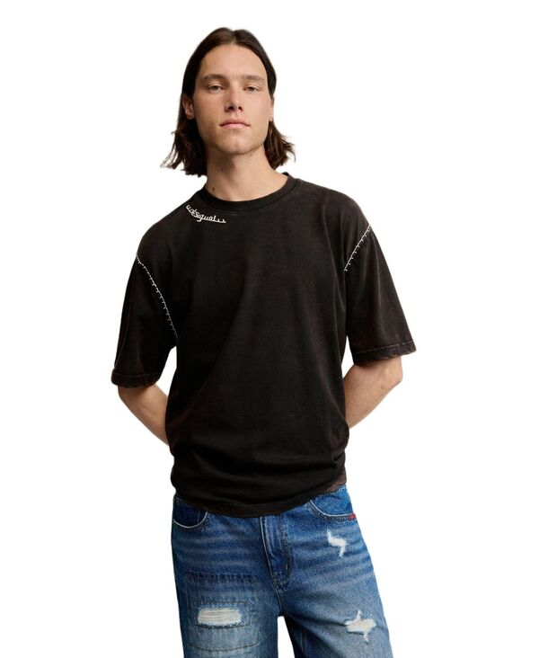 デジグアル メンズ トップス Tシャツ Desigual Men's Plain t-shirt detail Black ブラック 22,484円