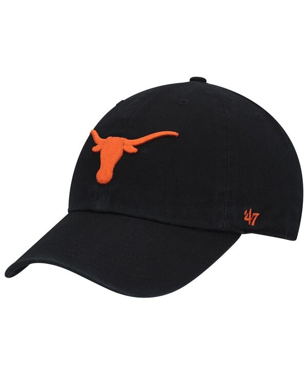 47 ブランド メンズ アクセサリー 帽子 ロゴ '47 Brand Men's '47 Black Texas Longhorns Clean Up Logo Adjustable Hat Black ブラック 8,610円