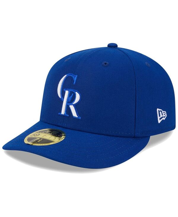 ニューエラ メンズ アクセサリー 帽子 ロゴ New Era Men's Royal Colorado Rockies White LogoLow Profile 59FIFTY Fitted Hat Royal ホワイト｜ReVida 店 11,300円