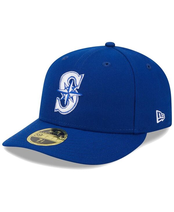 ニューエラ メンズ アクセサリー 帽子 ロゴ New Era Men's Royal Seattle Mariners White LogoLow Profile 59FIFTY Fitted Hat Royal ホワイト｜ReVida 店 9,605円