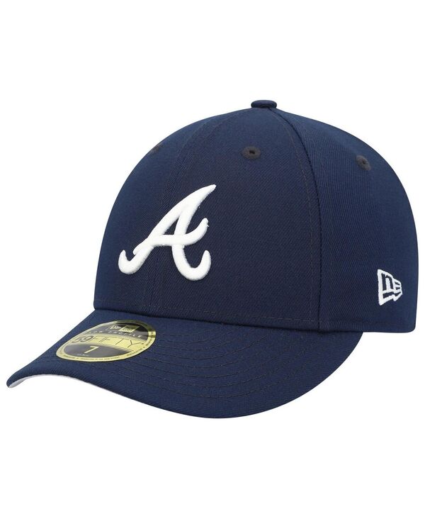 ニューエラ メンズ アクセサリー 帽子 New Era Men's Navy Atlanta Braves Oceanside Low Profile 59FIFTY Fitted Hat Navy ネイビー｜ReVida 店