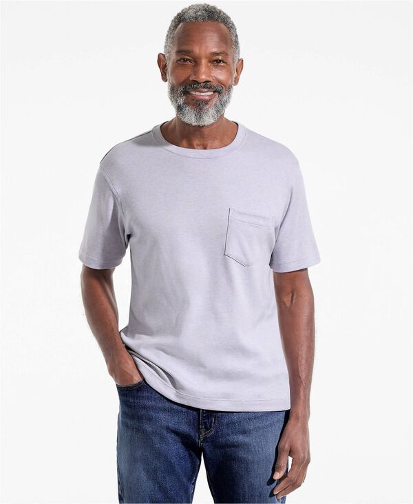 ランズエンド メンズ トップス Tシャツ コットン Lands' End Men'short Sleeve Cotton Supima Tee French purple heather ヘザー