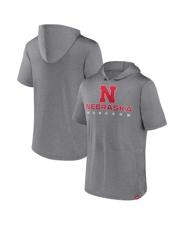 ファナティクス メンズ トップス Tシャツ パーカー Fanatics Men's Heather Gray Nebraska Huskers Modern Stack Hoodie T-shirt Heather Gray グレー 11,455円