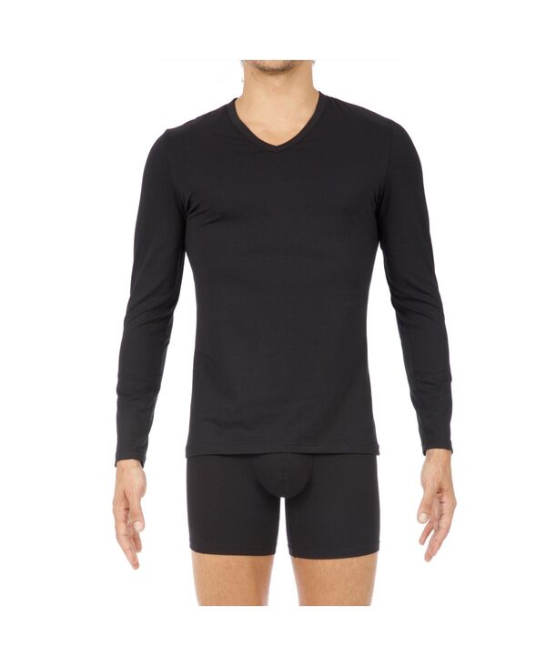 ホム メンズ トップス シャツ Vネック HOMen's Classic V-Neck Long Sleeve T-shirt Black ブラック