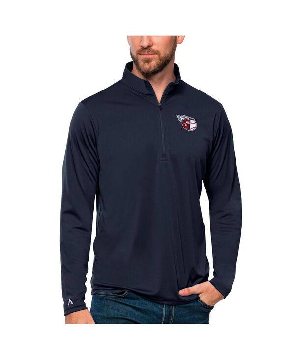 アンティグア メンズ アウター パーカー・スウェット Antigua Men's Navy Cleveland Guardians Tribute Quarter-Zipullover Top Navy ネイビー