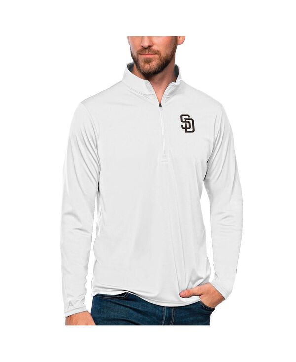 アンティグア メンズ アウター パーカー・スウェット Antigua Men's White San Diego Padres Tribute Quarter-Zipullover Top White ホワイト
