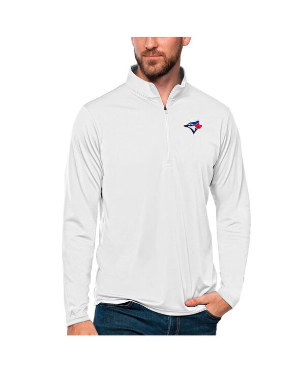 アンティグア メンズ アウター パーカー・スウェット Antigua Men's White Toronto Blue Jays Tribute Quarter-Zipullover Top White ホワイト